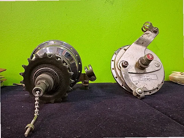 10/1984 Sturmey Archer 3speed Drum Brake hub set 42 years old Raleigh Gazelle 36