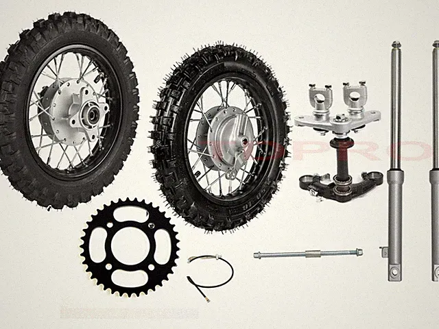 2.5-10" Drum Brake Wheel Tire Set Front Fork Triple Tree CRF50 Dirt Bike 2.50-10
