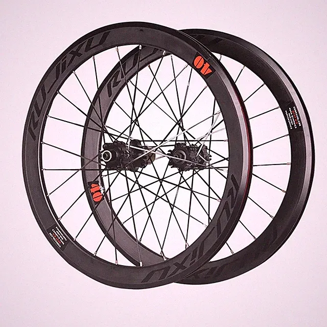 20-Inch 406 451 Folding Bicycle Wheelset V/Disc Brake Carbon Flower-Drum Wheels