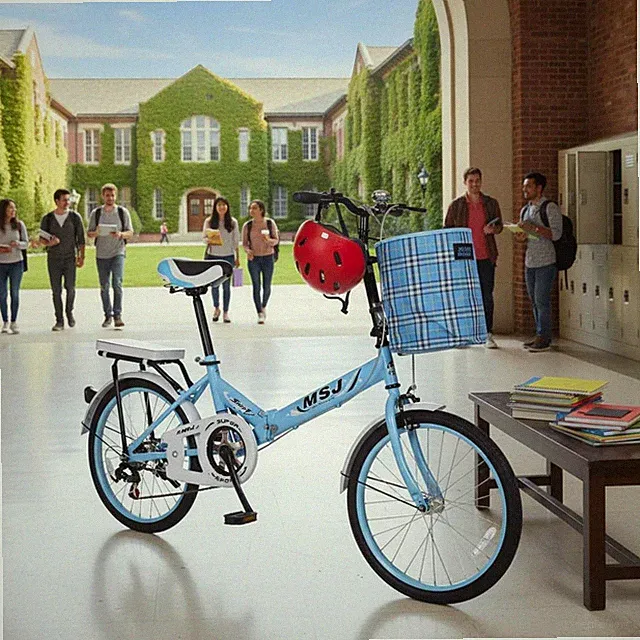 20-Inch Folding Bike Lightweight Single Speed Folding Bike for School Grounds