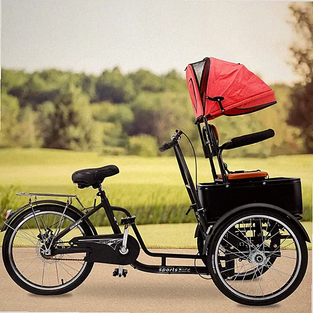 20 inches Pet Dog Cart Tricycle Shopping 3-Wheel Tricycle w/ Sunshade black