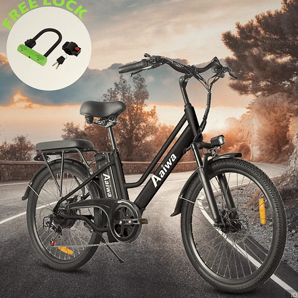 24in Mountain E-Bike Electric Bicycle Peak 750W 7-Speed Up to 45Mi Adults Ebike