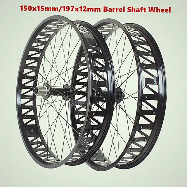 26 Inch Snow Bike Barrel Shaft Wheelset Front 2 Rear 5 Bearing Hubs 36 Holes