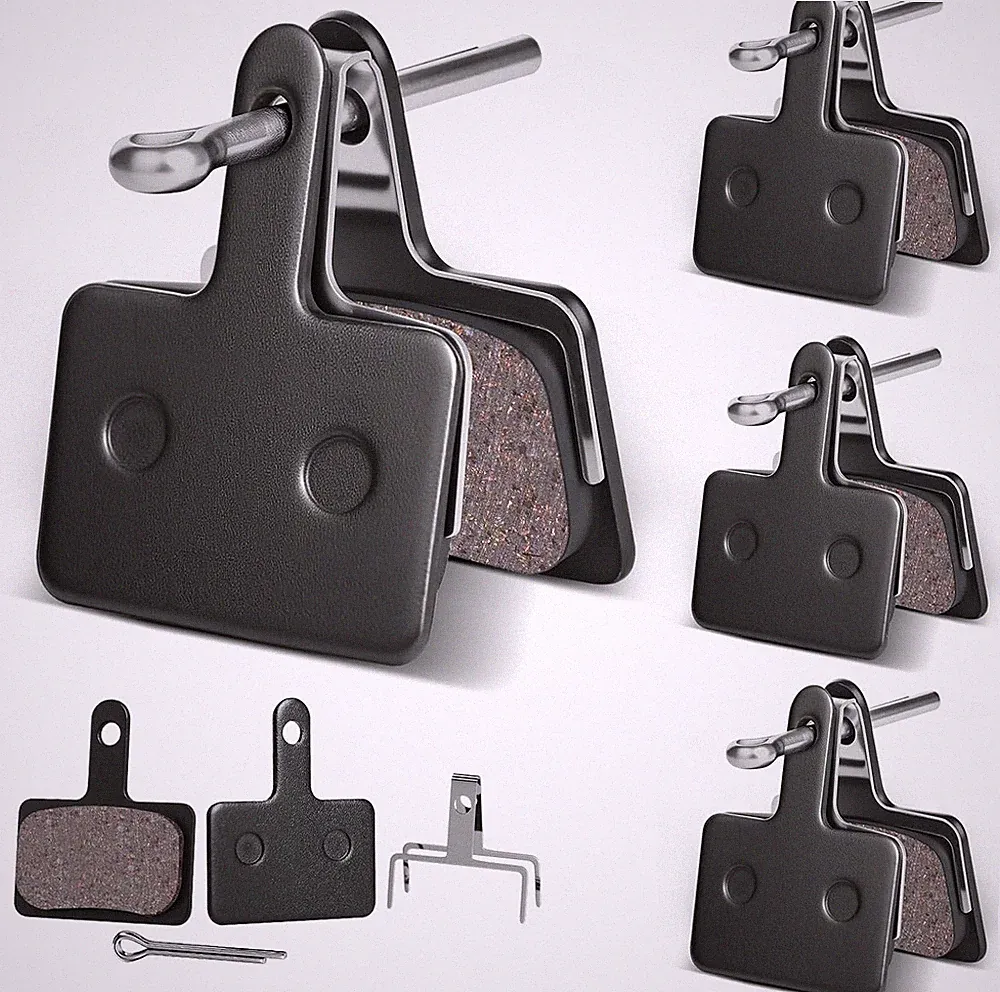 4 Pairs Bike Brake Pads, Resin Semi-Metal Bicycle Disc Brake Pads Replacement..