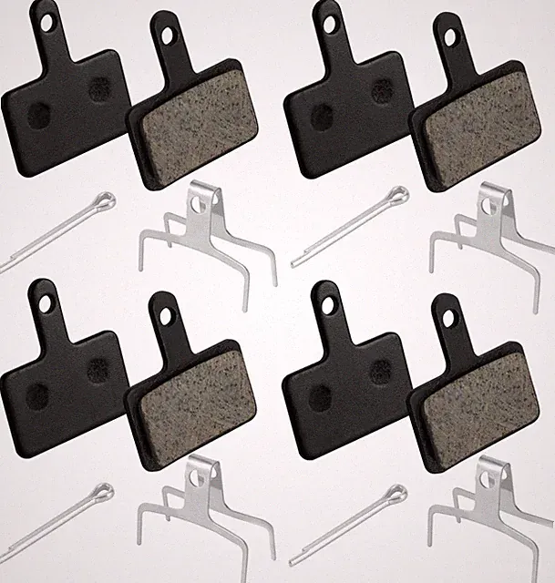 4 Pairs Bike Brake Pads, Resin Semi-Metal Bicycle Disc Brake Pads Replacement fo