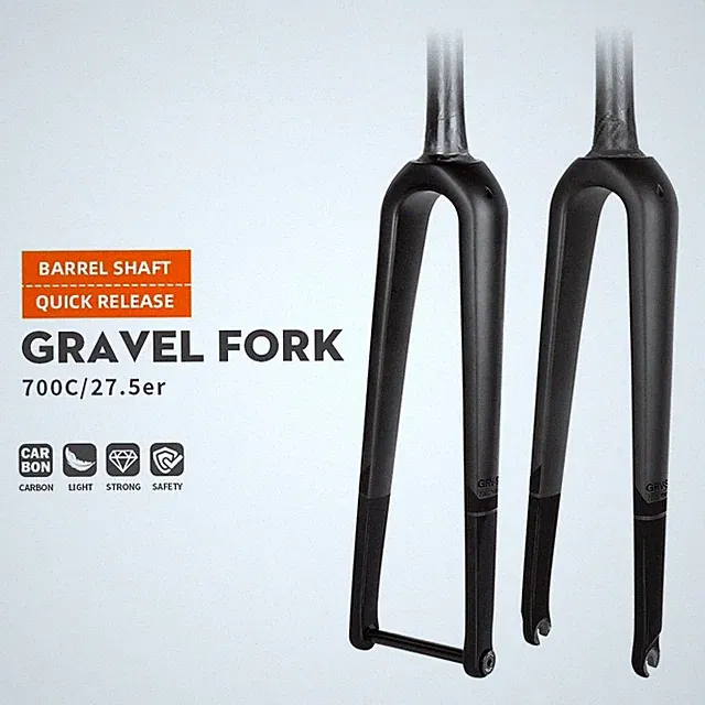 700C/27.5er Road Gravel Bicycle Carbon Fork Quick Release/Through Axle Hard Fork