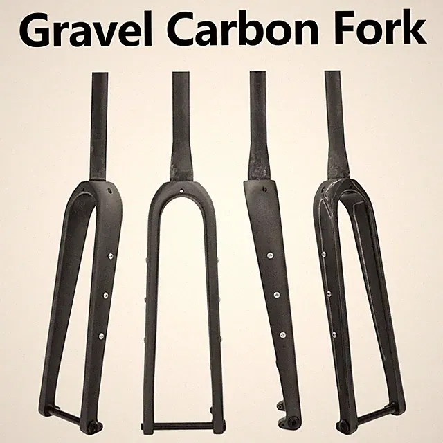 700C Road Off-road Gravel Bicycle Carbon Front Fork Matte Barrel Shaft Hard Fork