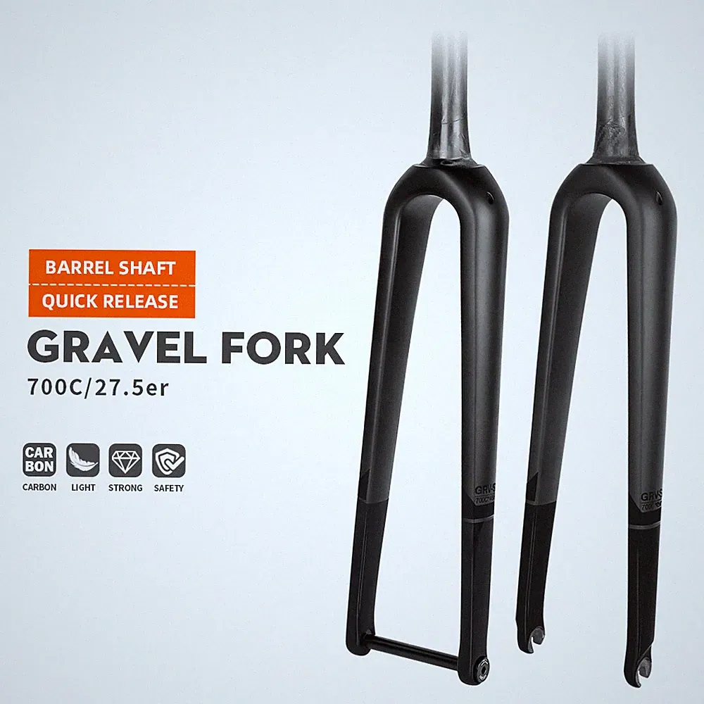 All Carbon Fiber Road Bicycle Front Fork Ultralight Gravel Bike Rigid Fork