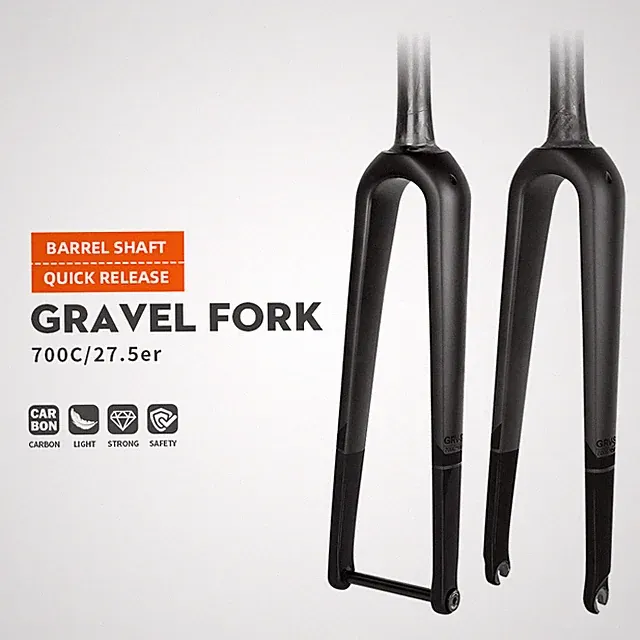 Carbon Fiber Road Bicycle Front Fork Quick Release / Thru Axle Gravel Bike Fork