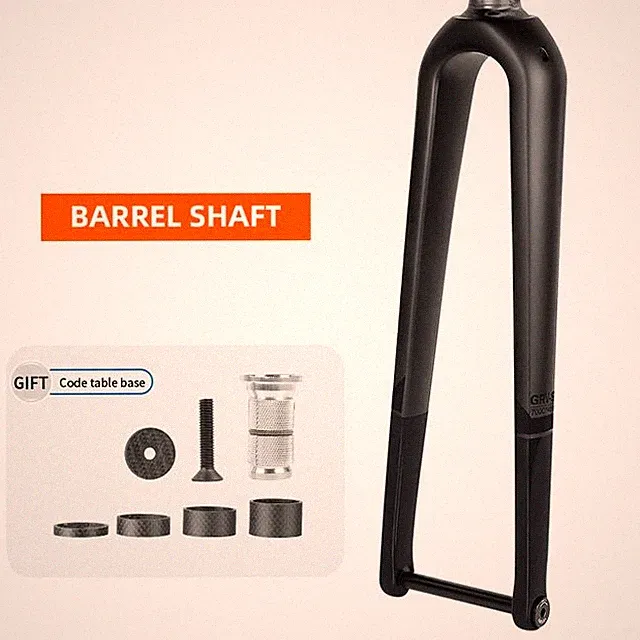 Carbon Road Bicycle Rigid Fork 700*45C Gravel Bike Hard Fork Thru Axle 12X100mm
