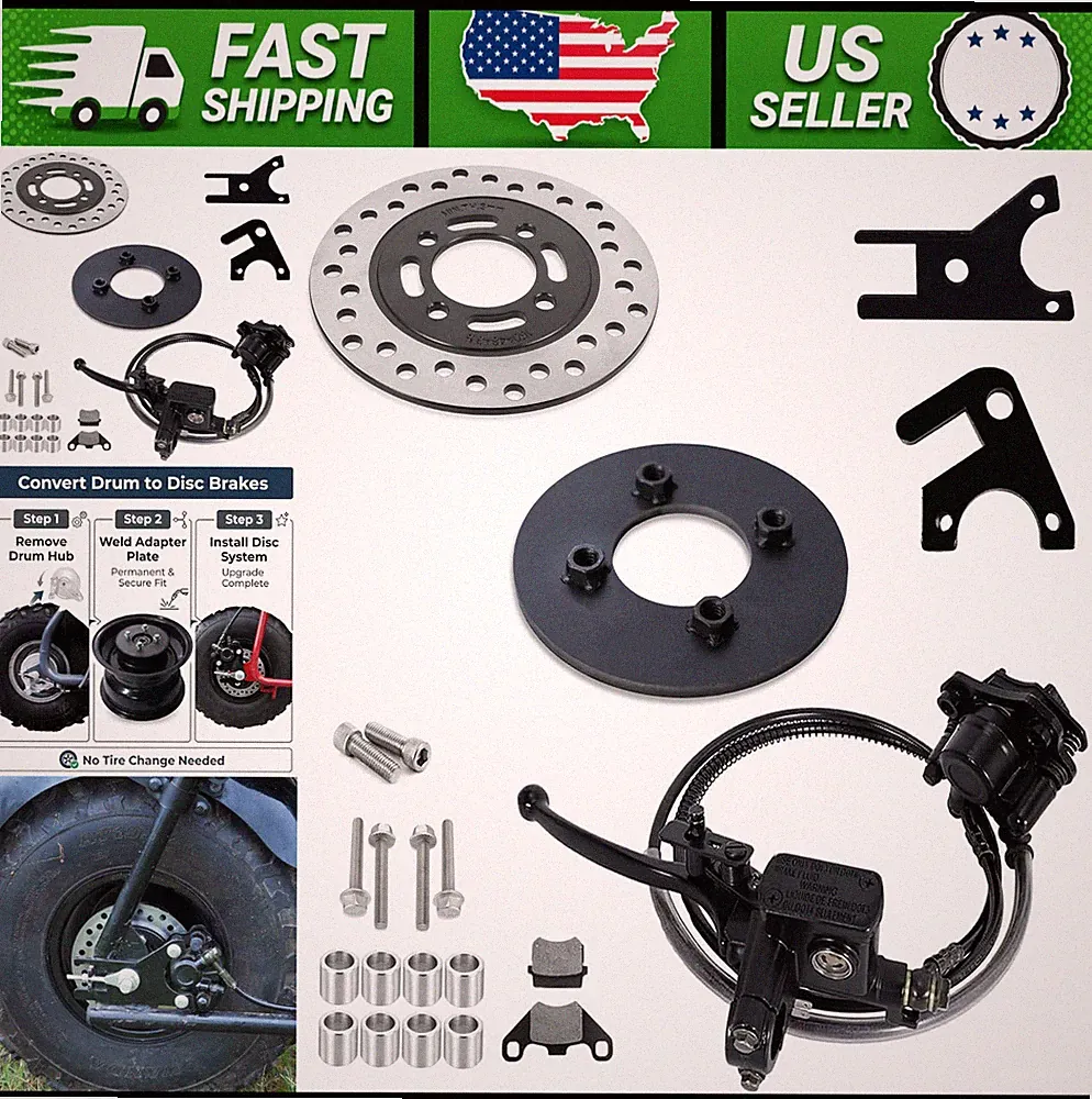 Drum to Disc Brake Conversion Kit for Coleman Mini Bike 63mm Caliper 160mm Rotor