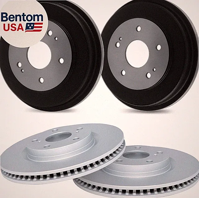 Front and Rear Brake Rotors and Drum Set for 2015-2018 Chevrolet City, 2013-2021