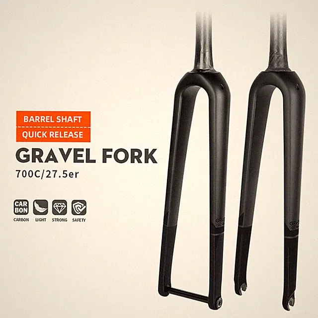 Full Carbon Fiber Gravel Bike Fork Road Bicycle Front Hard Fork QR / Thru Axle