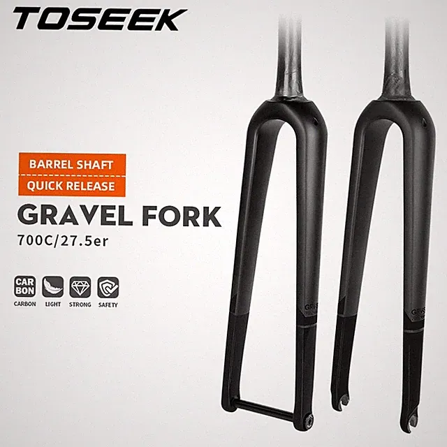 Full Carbon Fiber Gravel Bike Front Fork Cyclocross Bicycle Forks 700*45C 27.5er