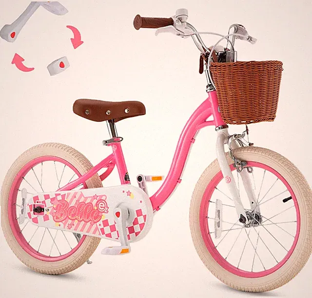 Girls Bike Belle EZ Kids Bike, Balance and Pedal Bicycle, 14 16 18 Inch Wheel fo