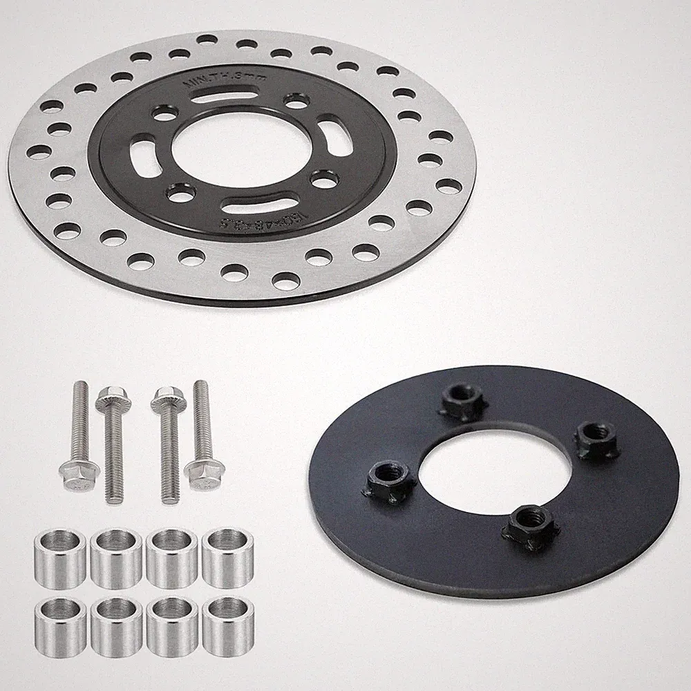 Hydraulic Brake Conversion Kit for Mini Bikes - Drum to Disc Upgrade, 4 Hole