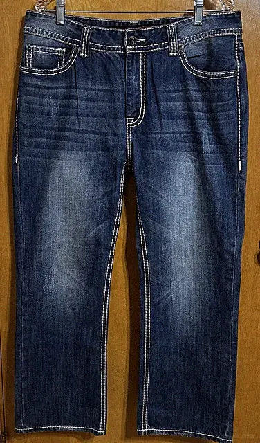 Men’s Rock & Roll Cowboy Denim Double Barrel Relaxed Fit Straight Leg 36X30