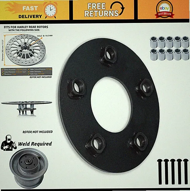 Mini Bike Drum to Disc Brake Conversion Kit, 5-Hole, Fits Coleman, Baja, Massimo