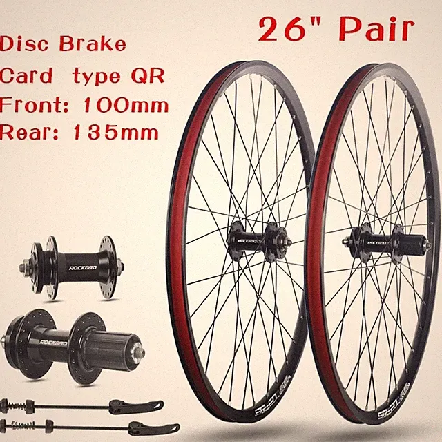Mountain Bicycle Wheelset 26 Inches Disc Brake Flower Drum Bike Wheels 32Holes
