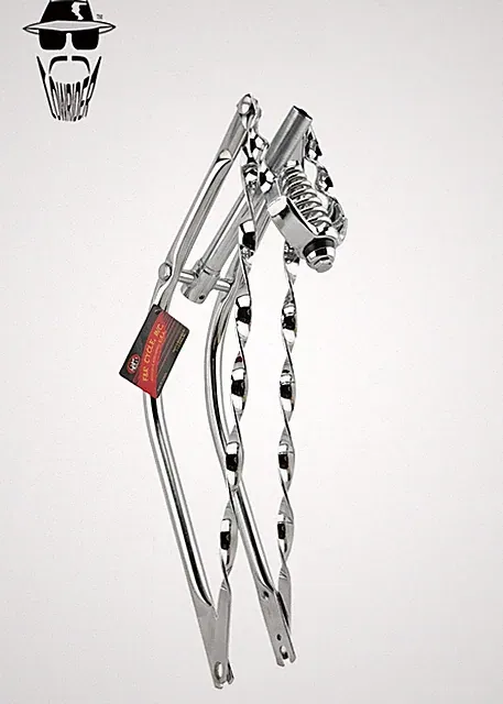 ORIGINAL LOWRIDER 26" Chrome Deluxe Drop-Down Springer Fork w/ Flat Twisted Bars
