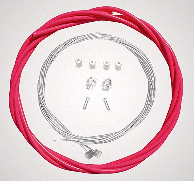 Premium Bicycle Brake Cable Kit for BMX/MTB - NEON PINK