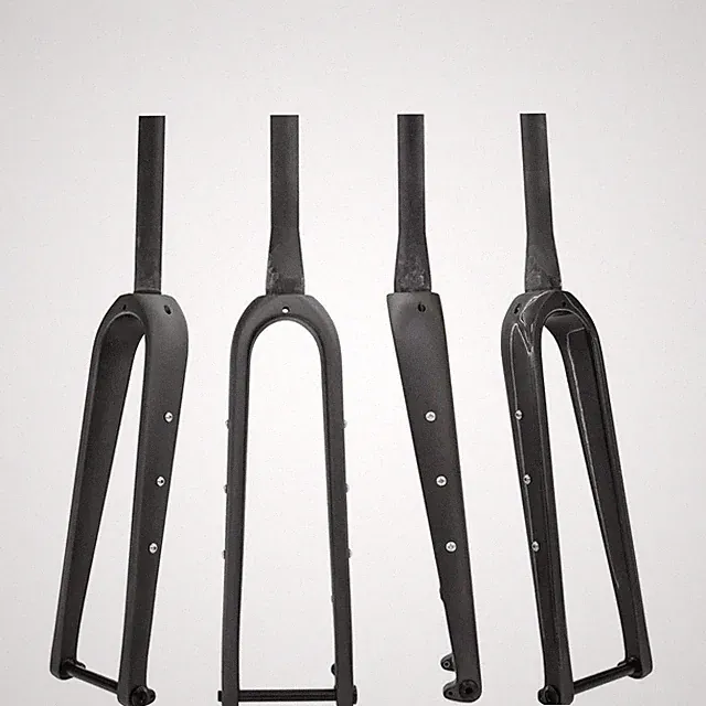 Road Bicycle Gravel Cyclocross Carbon Fiber Front Fork Matte Barrel Shaft Fork