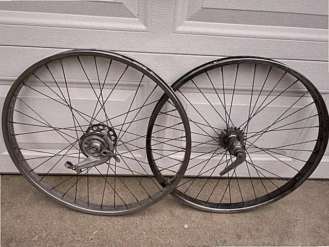 Schwinn 1950's Circa Expander Front Drum Brake / Rear Coaster 26" S2 Wheel Set