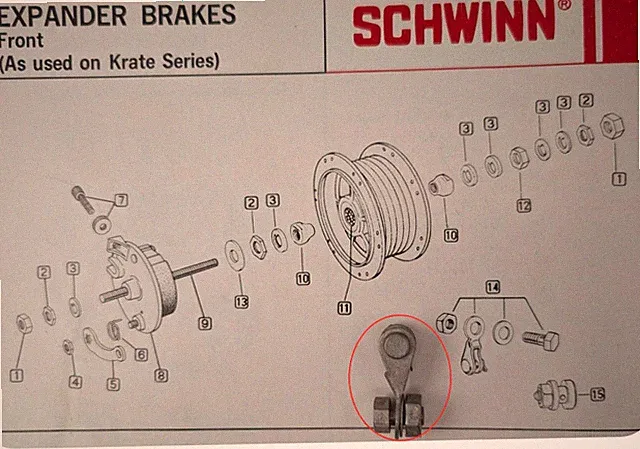 Schwinn Atom Drum Brake Front Hub Clevis for 1968 Krate Bicycle *NEW OLD STOCK