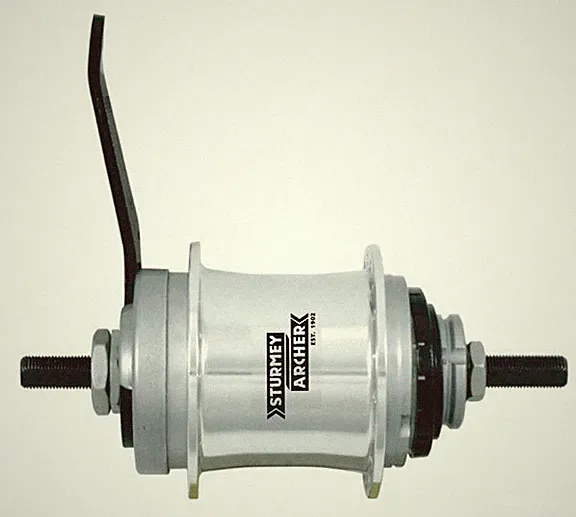 Sturmey Archer 36h Silver RX-RD3 3-Sp Hub with 70mm Drum Brake