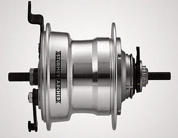 Sturmey Archer RXL-RD5 5-sp hub with 90mm drum brake 36 hole Silver