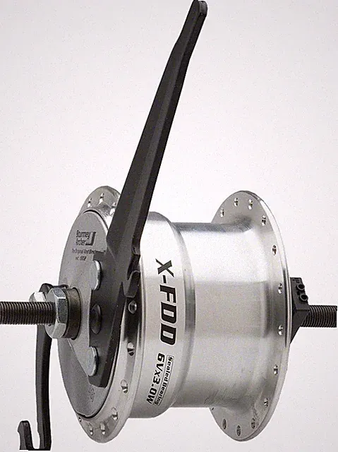 Sturmey Archer X-FDD Dynamo 3.0 Front Hub + 70mm Drum Brake 36-Hole Silver