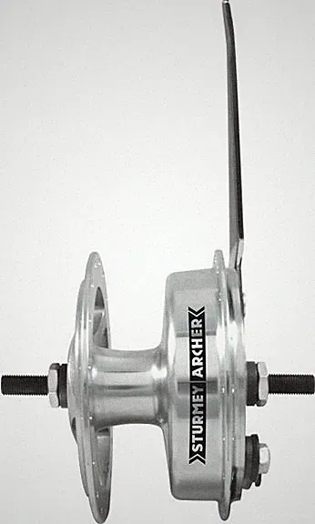 Sturmey Archer XL-FD 90mm drum brake front hub, 36h silver