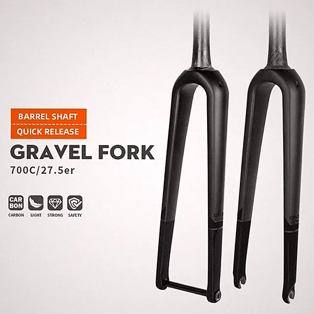 Ultra Light 700C Carbon Fiber Road Bicycle Front Fork Through Axle Opening Gear