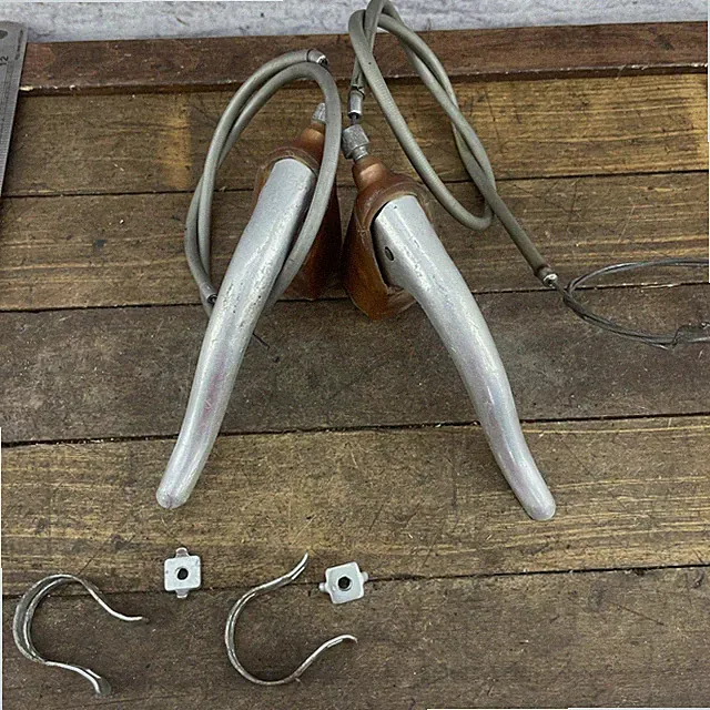 Vintage Balilla Non-Aero Road Bike Brake Levers Gum Hoods Clamps Cables Italy