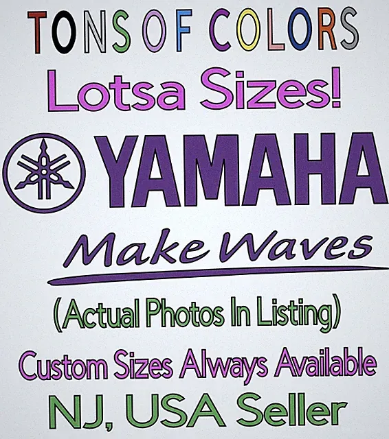 Yamaha "Make Waves" Die Cut Vinyl Decal Drums Jet Ski Motorcycle Dirt Bike ATV